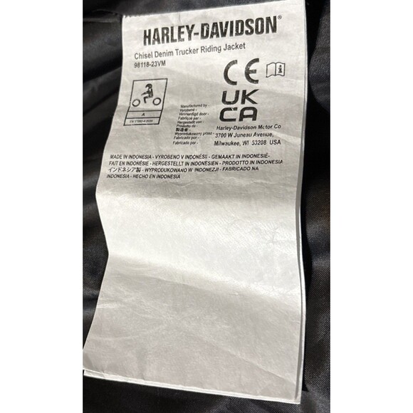 Harley Davidson Jacket 3XL Chisel Denim Trucker Riding Black Men's 98118-23VM/ - Picture 4 of 9
